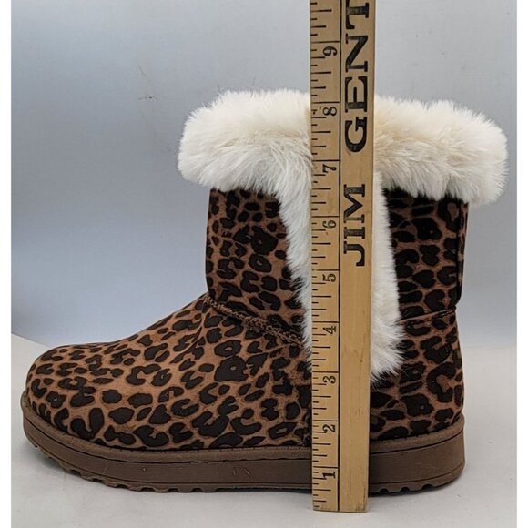 SO Winter Boots Paulina Leopard Print Faux Fur Lined Womens Size 8 No Box - Picture 12 of 12